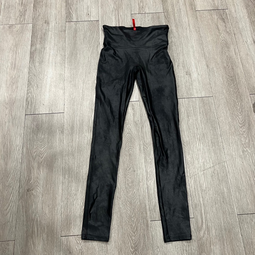 SPANX Faux Leather Leggings High Waist Black Size S P